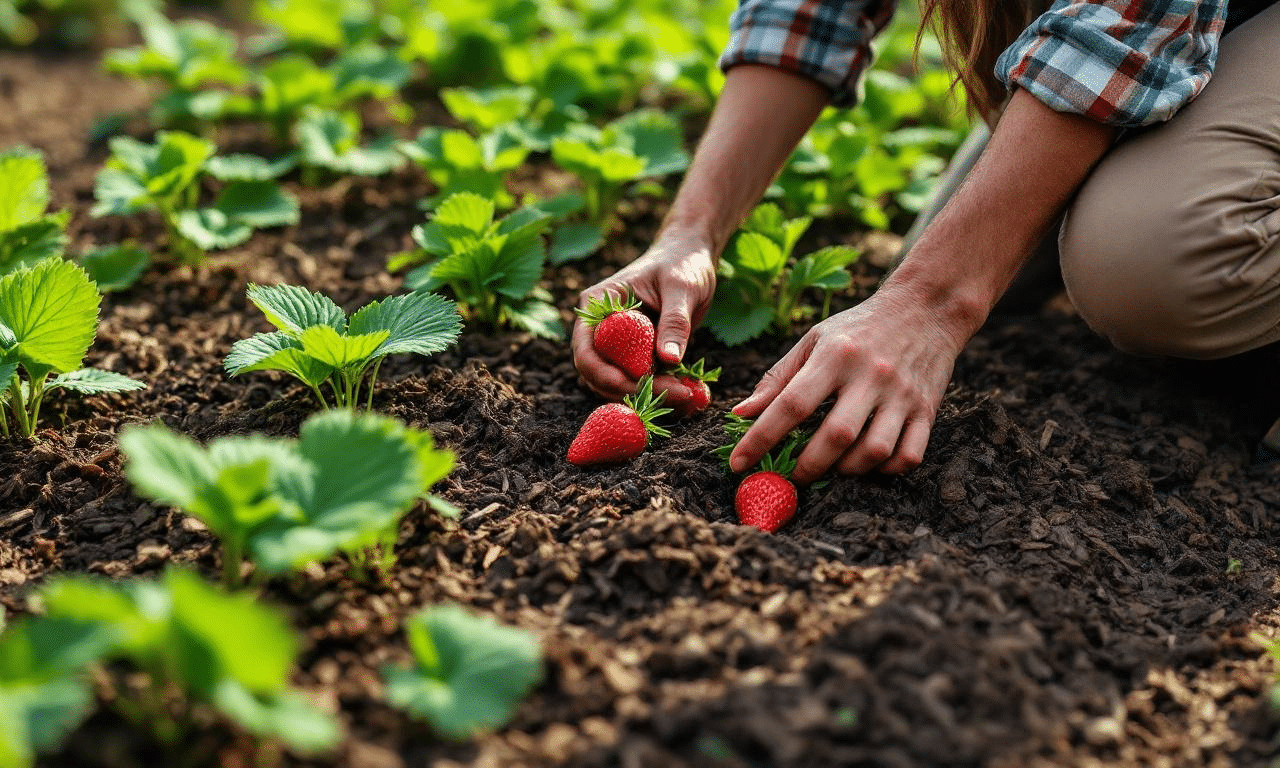 Deze aardbeiplanten hebben nu extra mulch nodig — skip je dat, dan mis je volgend voorjaar fruit